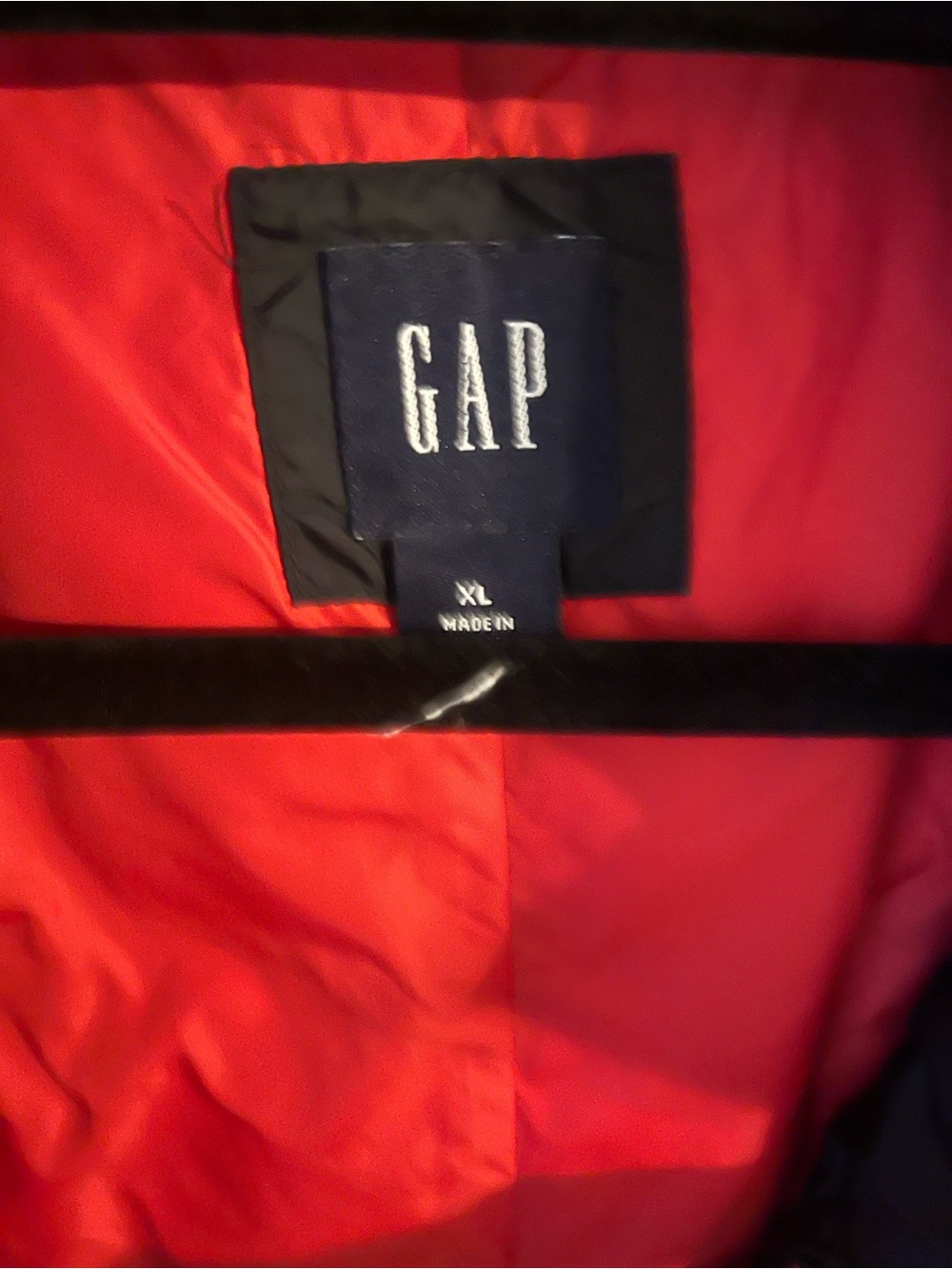 GAP navy Quilted Vest with Red Lining - Picture 2 of 3